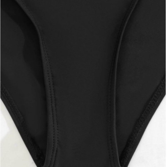 Sz L LUXURY One-Piece Black Bathing Suit Pushup Gold Detail Elegant - Picture 12 of 16